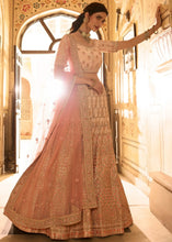 Laden Sie das Bild in den Galerie-Viewer, Salmon Pink Crepe Lehenga Choli with Zari, Dori, Thread &amp; Gota work