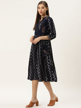 Load image into Gallery viewer, Printed Midi dress with mock waistcoat