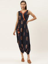 Load image into Gallery viewer, Overlap neck Jumpsuit with low crotch dhoti