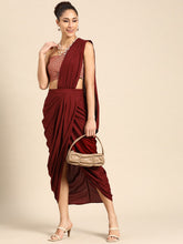 Load image into Gallery viewer, Cowl Skirt with dupatta drape and blouse