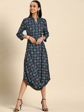 Load image into Gallery viewer, Front cowl mandarin collar Dress