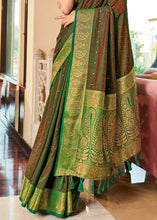 Load image into Gallery viewer, Slimy Green Woven Two Tone Soft Silk Saree
