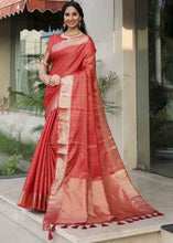 Load image into Gallery viewer, Chilli Red Woven Soft Banarasi Silk Saree