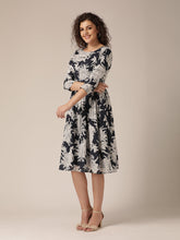 Load image into Gallery viewer, Deep back pleated Midi Dress