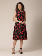 Load image into Gallery viewer, Collar with waist tie midi Dress