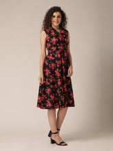 Load image into Gallery viewer, Collar with waist tie midi Dress