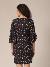 Load image into Gallery viewer, Bell sleeve overlap shift dress