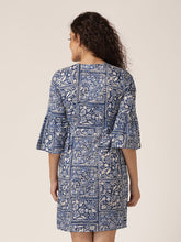 Load image into Gallery viewer, Bell sleeve overlap shift dress