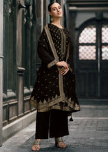 Carica l'immagine nel visualizzatore Galleria,Pebble Black Designer Woven Viscose Organza Salwar Suit with Embroidery work: Top Pick