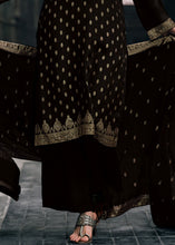 Carica l'immagine nel visualizzatore Galleria,Pebble Black Designer Woven Viscose Organza Salwar Suit with Embroidery work: Top Pick