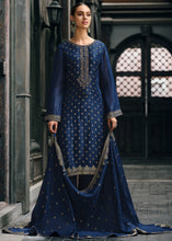 Carica l'immagine nel visualizzatore Galleria,Berry Blue Designer Woven Viscose Organza Salwar Suit with Embroidery work: Top Pick