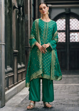 Load image into Gallery viewer, Munsell Green Designer Woven Viscose Organza Salwar Suit with Embroidery work: Top Pick