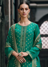 Load image into Gallery viewer, Munsell Green Designer Woven Viscose Organza Salwar Suit with Embroidery work: Top Pick