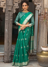 Load image into Gallery viewer, Teal Green Zari Woven Tussar Silk Saree