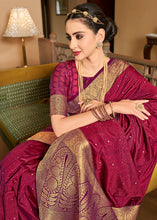Load image into Gallery viewer, Magenta Pink Woven Two Tone Soft Silk Saree