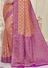 Load image into Gallery viewer, Sea Pink Zari Woven Georgette Saree with Overall Butti work