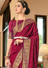 Load image into Gallery viewer, Magenta Pink Woven Two Tone Soft Silk Saree