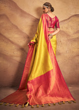 Load image into Gallery viewer, Titanium Yellow Zari Woven Silk Saree