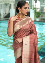 Load image into Gallery viewer, Bronze Brown Zari Woven Tussar Silk Saree having Paithani Design Pallu