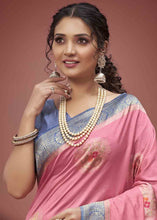Load image into Gallery viewer, Carmine Pink Zari Woven Silk Saree with Contrast Pallu &amp; Border