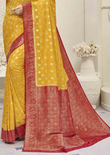 Load image into Gallery viewer, Honey Yellow Zari Woven Georgette Saree with Overall Butti work