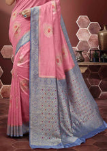 Load image into Gallery viewer, Carmine Pink Zari Woven Silk Saree with Contrast Pallu &amp; Border
