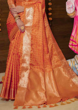 Load image into Gallery viewer, Reddish Orange Woven Soft Banarasi Silk Saree