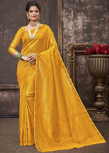Load image into Gallery viewer, Tuscany Yellow Zari Woven Tissue Kanjivaram Silk Saree