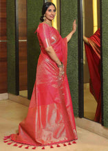 Load image into Gallery viewer, Bright Pink Woven Soft Banarasi Silk Saree