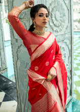 Load image into Gallery viewer, Crimson Red Zari Woven Tussar Silk Saree