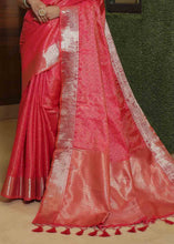 Load image into Gallery viewer, Bright Pink Woven Soft Banarasi Silk Saree