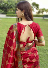 Load image into Gallery viewer, Candy Red Zari Woven Tussar Silk Saree with Designer Pallu