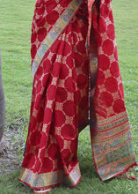 Load image into Gallery viewer, Candy Red Zari Woven Tussar Silk Saree with Designer Pallu