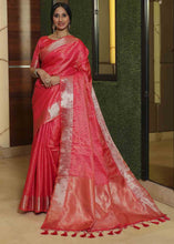 Load image into Gallery viewer, Bright Pink Woven Soft Banarasi Silk Saree