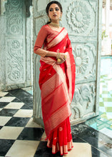 Load image into Gallery viewer, Crimson Red Zari Woven Tussar Silk Saree