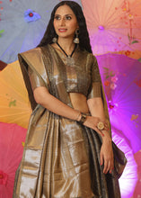 Load image into Gallery viewer, Cocao Brown Woven Soft Banarasi Silk Saree