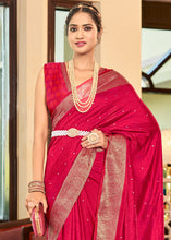 Load image into Gallery viewer, Strawberry Pink Woven Two Tone Soft Silk Saree