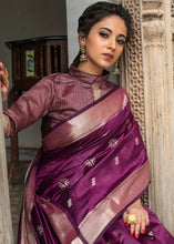 Load image into Gallery viewer, Lollipop Purple Zari Woven Tussar Silk Saree