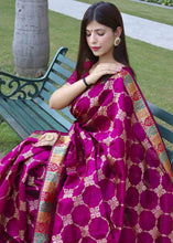 Load image into Gallery viewer, Magenta Purple Zari Woven Tussar Silk Saree with Designer Pallu