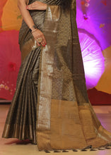 Load image into Gallery viewer, Cocao Brown Woven Soft Banarasi Silk Saree