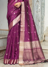 Load image into Gallery viewer, Lollipop Purple Zari Woven Tussar Silk Saree