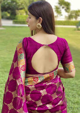 Load image into Gallery viewer, Magenta Purple Zari Woven Tussar Silk Saree with Designer Pallu