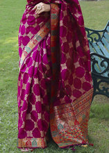 Load image into Gallery viewer, Magenta Purple Zari Woven Tussar Silk Saree with Designer Pallu