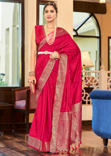 Load image into Gallery viewer, Strawberry Pink Woven Two Tone Soft Silk Saree