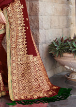 Load image into Gallery viewer, Maroon Red Zari Woven Banarasi Silk Saree with Brocade Blouse