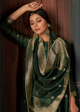 Load image into Gallery viewer, Cadmium Green Designer Viscose Salwar Suit having Zari work
