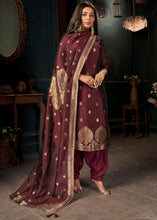 Load image into Gallery viewer, Maroon Red Designer Viscose Salwar Suit having Zari work