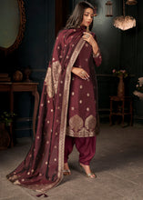 Load image into Gallery viewer, Maroon Red Designer Viscose Salwar Suit having Zari work