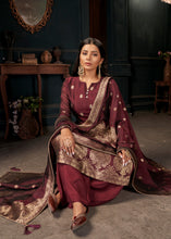 Load image into Gallery viewer, Maroon Red Designer Viscose Salwar Suit having Zari work