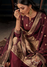 Load image into Gallery viewer, Maroon Red Designer Viscose Salwar Suit having Zari work